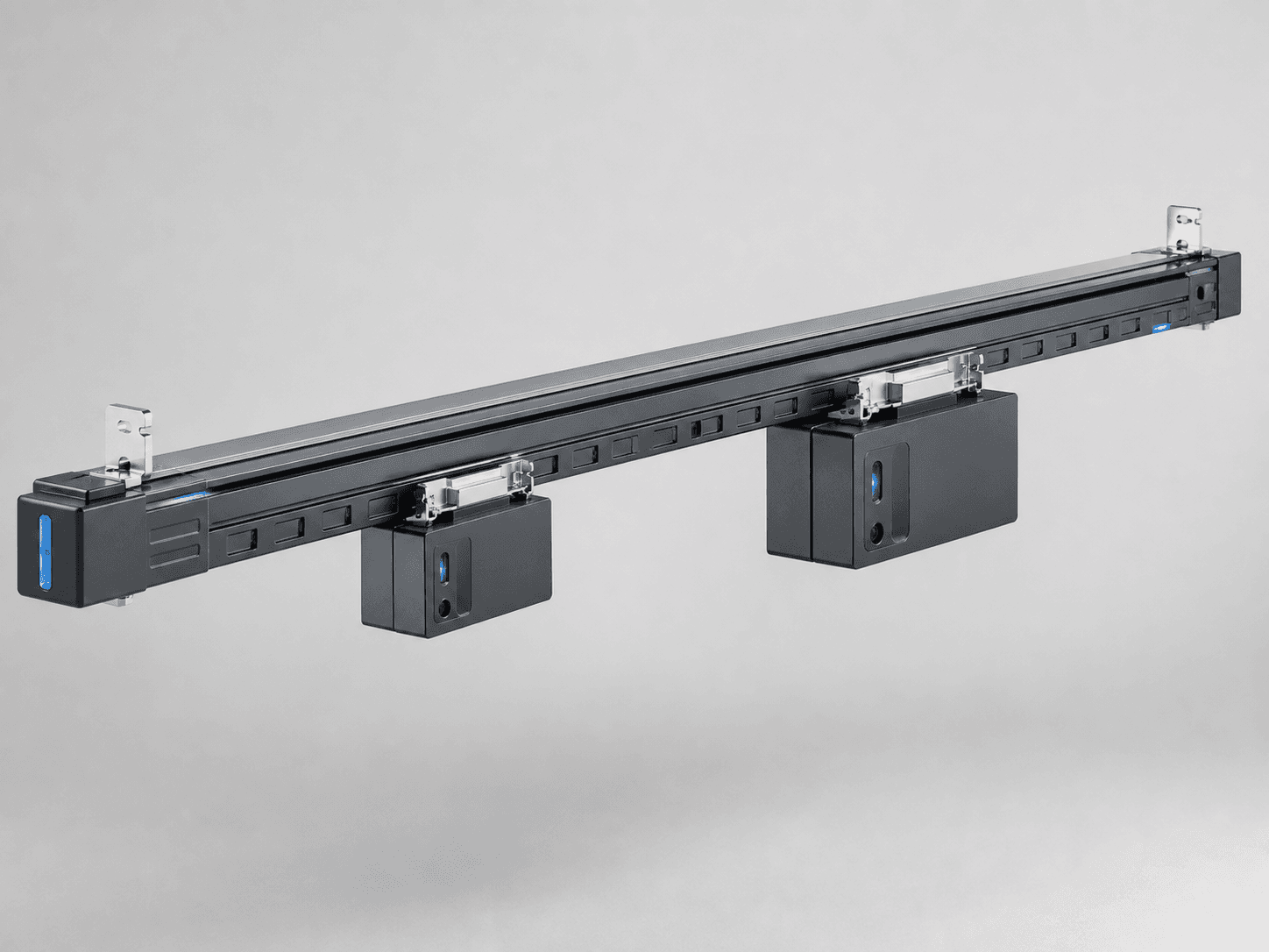 NORTH data-center track busway with continuous plug-in rail and monitored tap-off unit