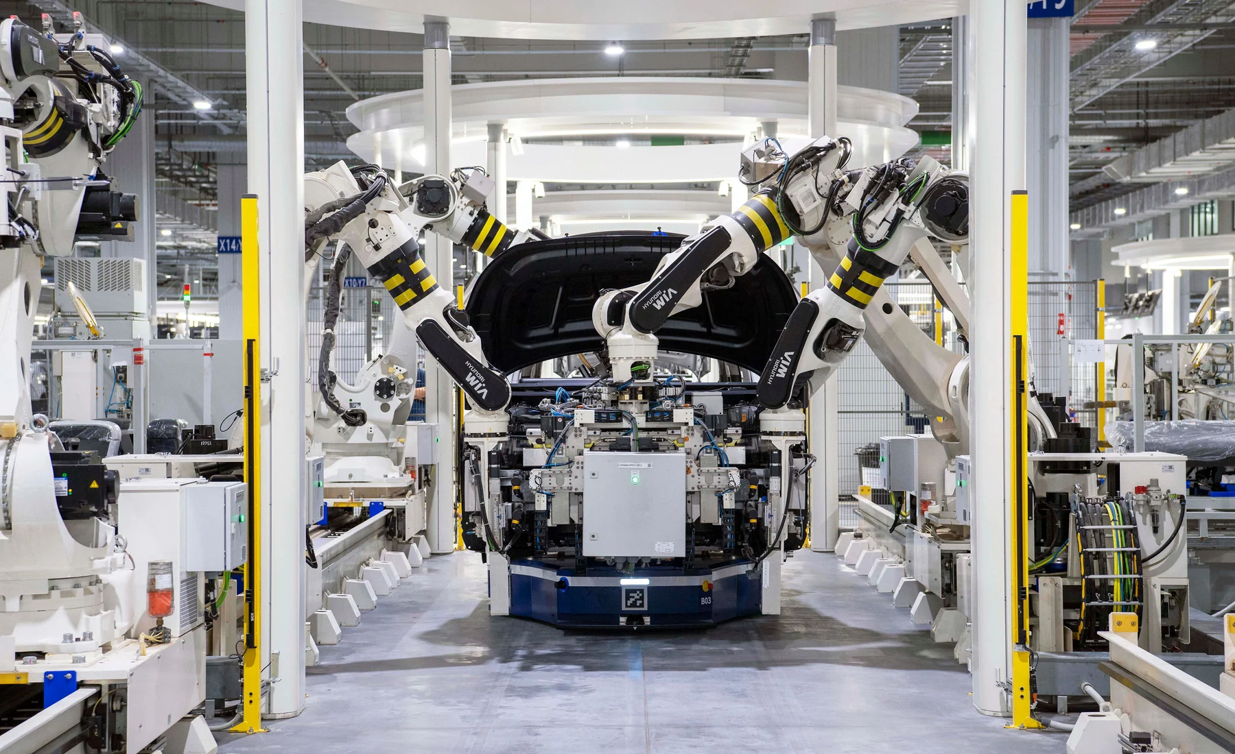 Automated production line in an industrial park